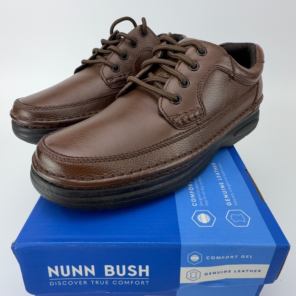 Nunn Bush Cameron Brown Tumble Leather Comfort Gel‎ Oxford Shoes Mens 9M NIB